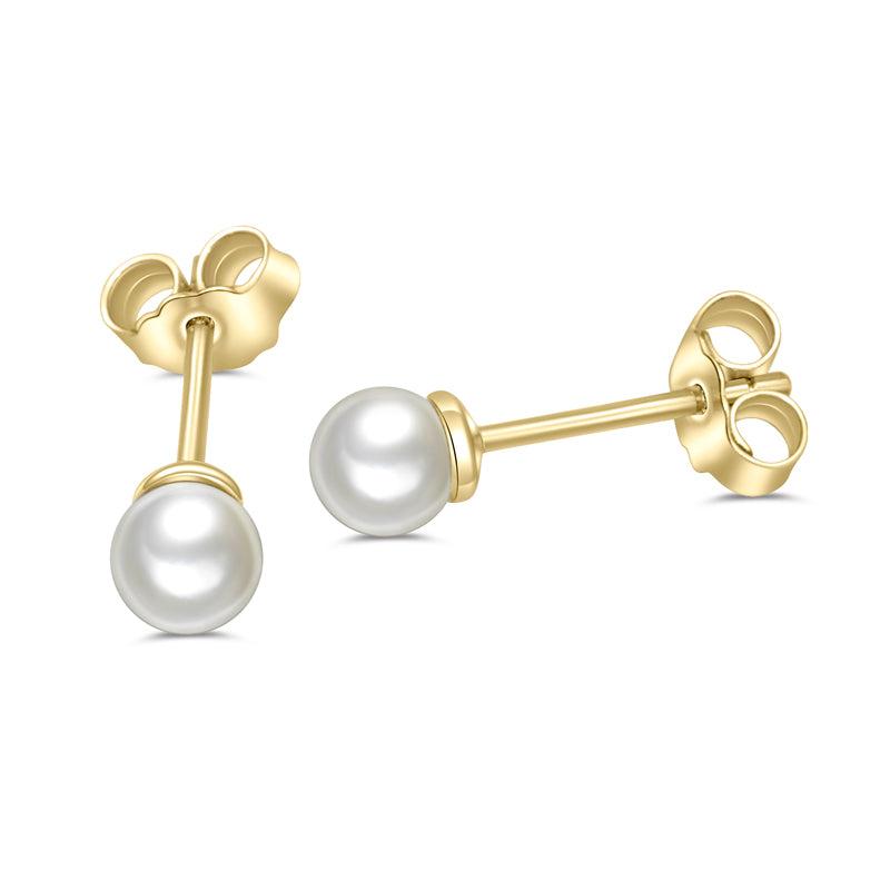 Lovebird Ohrstecker Süßwasser-Zuchtperle 5mm Silber 925/000 vergoldet